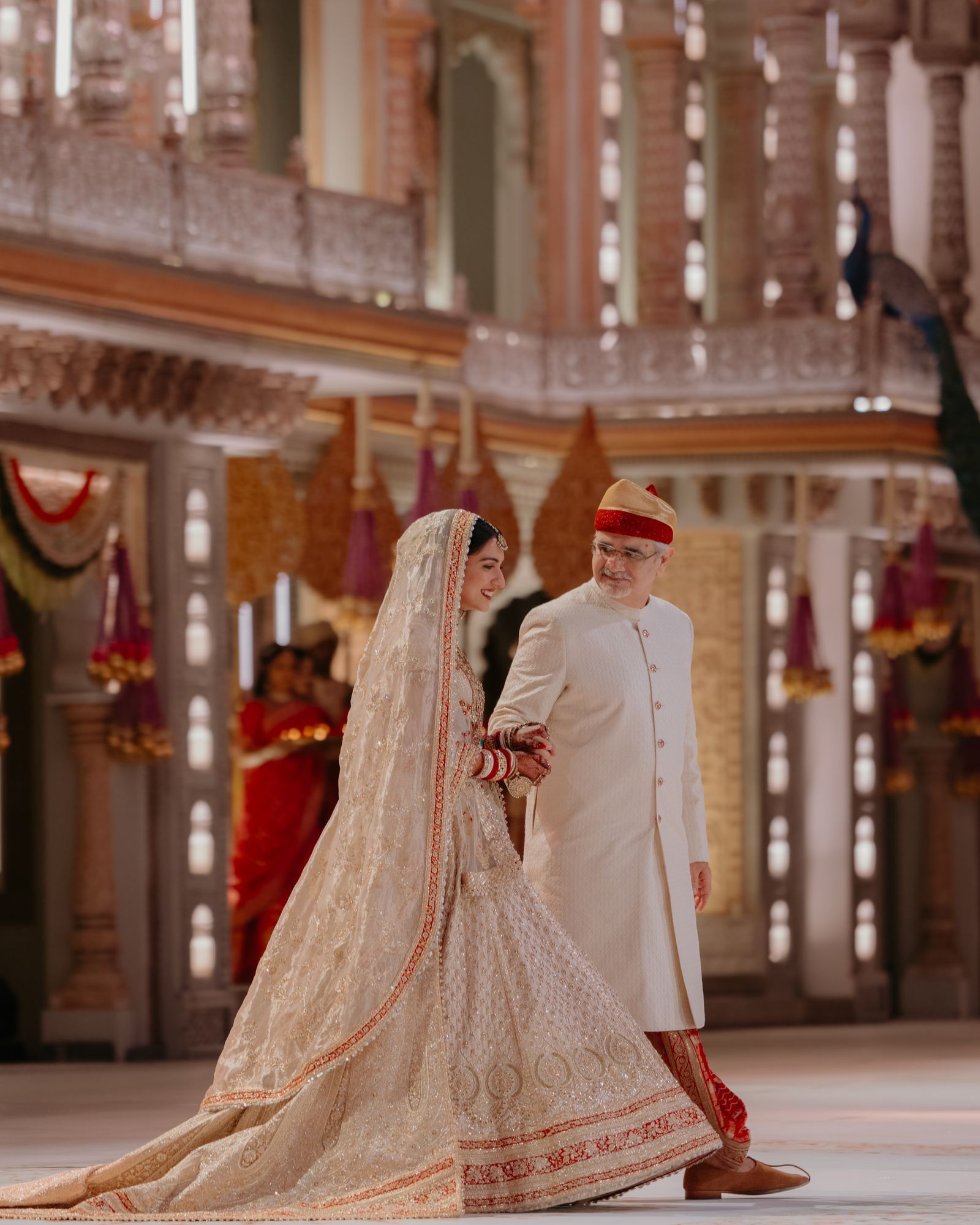 Indian bride with family at wedding